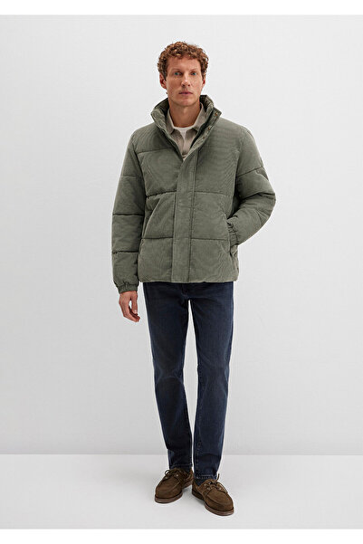 Mavi ψηλός λαιμός Πράσινο βελούδινο μπουφάν Loose Fit / Χαλαρή Άνετη Κοπή 0110476-85485