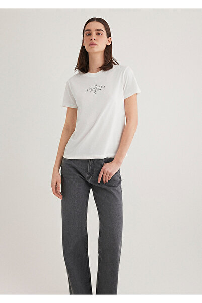 Mavi Astrology Printed Ecru T-Shirt Semi Slim Fit / Semi Slim Fit 1612947-70057