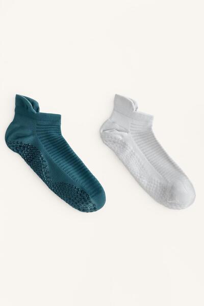 Oysho 2 pairs of polyamide blend yoga and Pilates sneaker socks