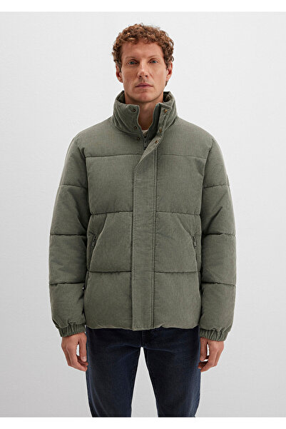 Mavi ψηλός λαιμός Πράσινο βελούδινο μπουφάν Loose Fit / Χαλαρή Άνετη Κοπή 0110476-85485