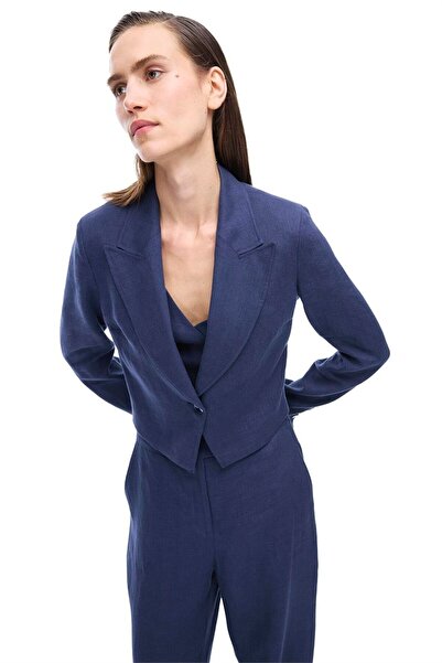 Perspective Navy Blue Akars Regular Fit Jacket