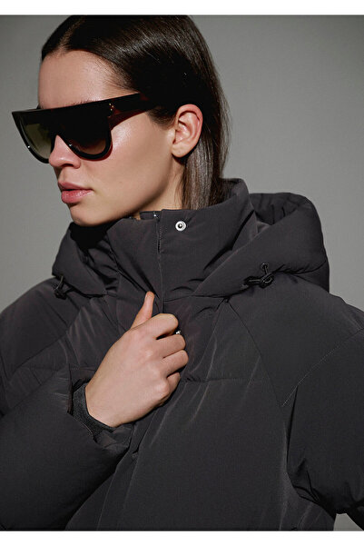 Mavi Hooded Anthracite Puffer Coat 1110225 -80106