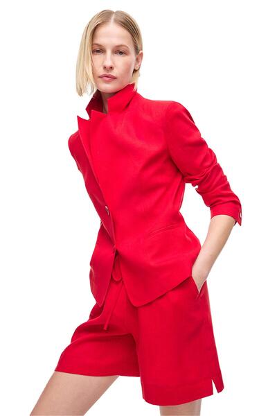 Perspective Red Holas Regular Fit Jacket