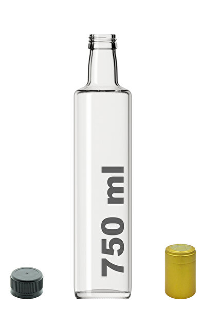 Afracam 750 ml Transparent Dorika Round 750 Cc Empty Glass Bottle with Ziploc...