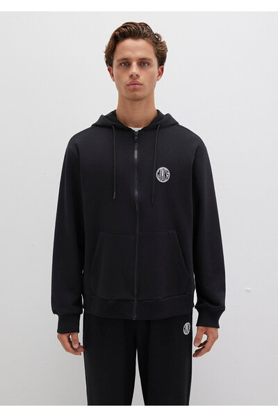 Mavi Černá mikina s kapucí s logem Mvjns – zip 0s10193-900