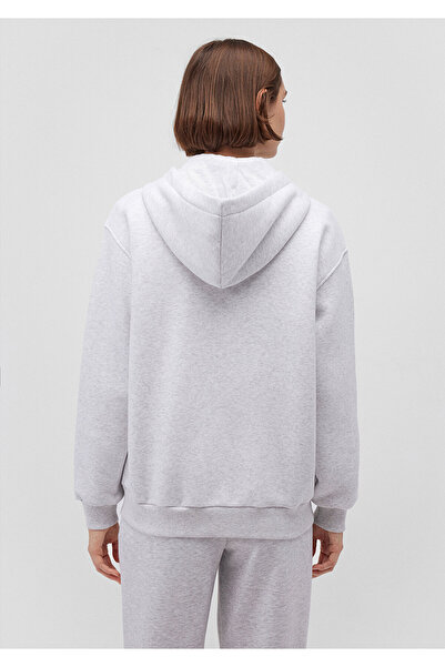 Mavi Logo Printed Hooded Zippered Gray Sweatshirt 1S10178-85438