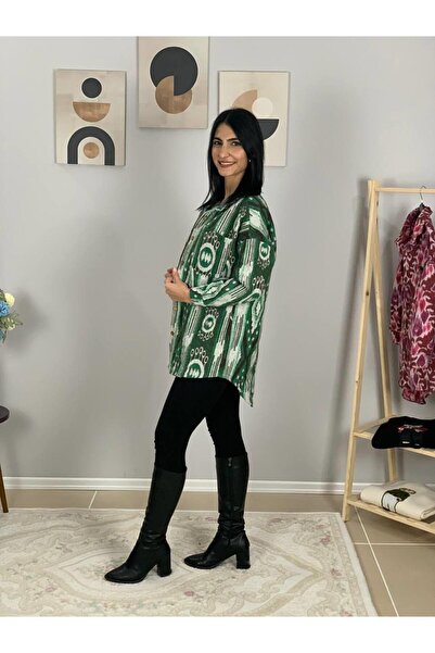 YusGos Women's Single Pocket Patterned Thick Lumberjack Jacket Shirt (Green) Standard Green