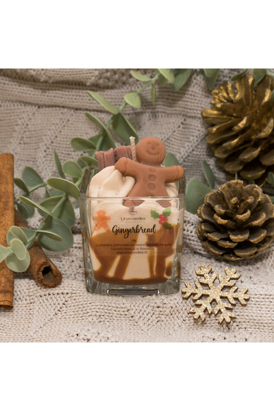 Liryo Candles Lumânare din ceară 100% soia cu parfum de turtă dulce, 75g, Christmas Collection