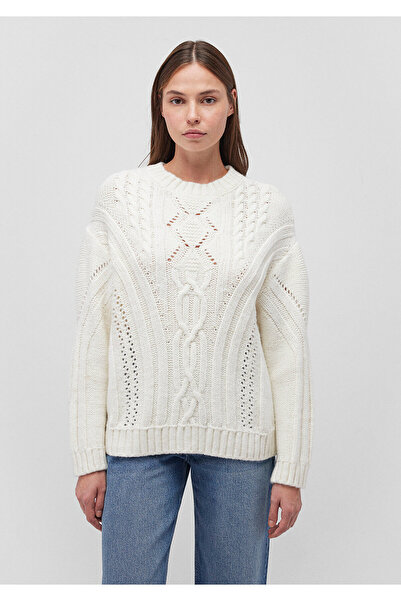 Mavi Λευκό πουλόβερ με λαιμόκοψη Loose Fit / Loose Relaxed Fit 1710478 -70057