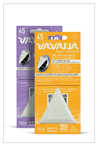 VAVANA Trio Araba Klima Kokusu, Oto Kokusu, 45 Gün Etkili, 2'li Set - Satsuma...