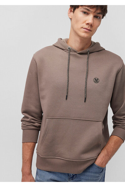 Mavi Καφέ φούτερ με κεντημένη κουκούλα με λογότυπο 065809 -87875