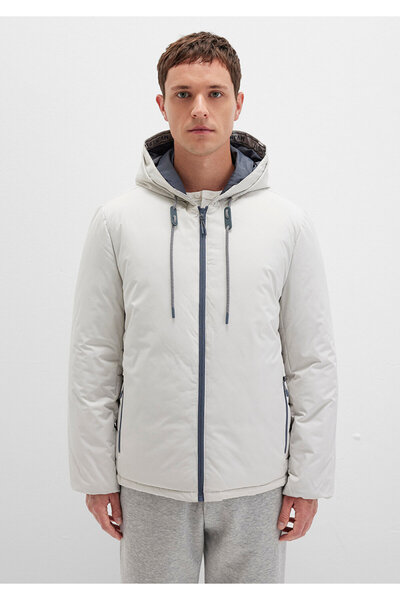 Mavi Light Gray Puffer Jacket with Hood 0110352 -70080