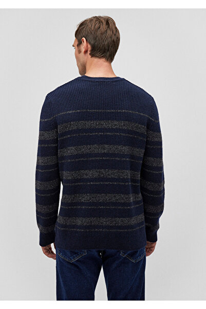 Mavi Пуловер Yun в смужку в темно-синій колір, що облягає фігуру 071020970490