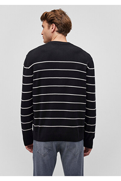 Mavi Чорний светр у білу смужку, прямий крій / Regular Fit 0710226-900