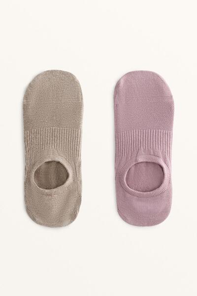 Oysho 2 pairs of cotton blend yoga and Pilates socks