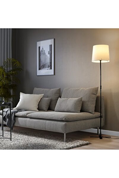 EliteEco IKEA BARLAST Basic Minimalist Modern Floor Lamp with Shade, Black White 150 Centimetres E27
