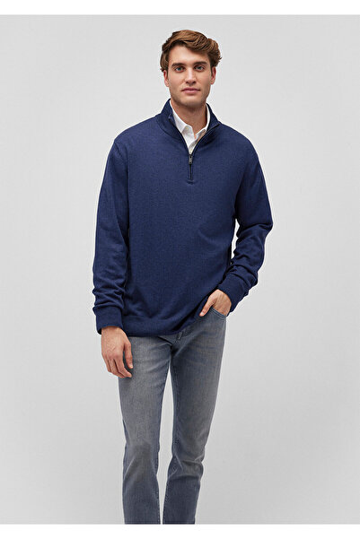 Mavi Кашеміровий светр з напівзастібкою, темно-синій, прямий крій / Regular Fit 0710247-70497