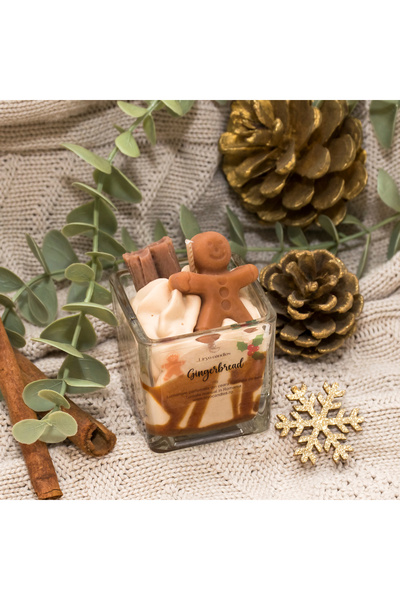 Liryo Candles Lumânare din ceară 100% soia cu parfum de turtă dulce, 75g, Christmas Collection