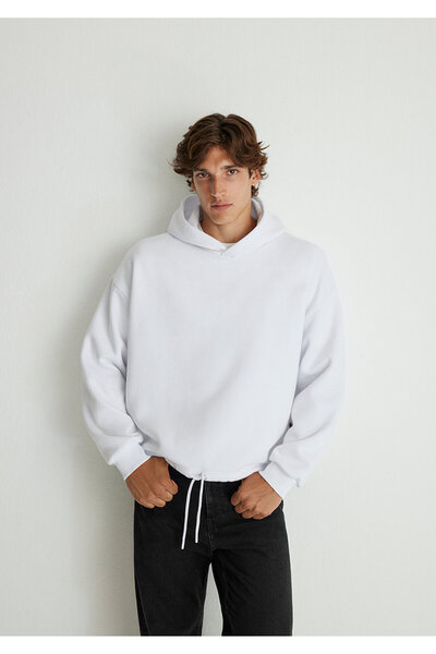 Mavi Elastic Waist Hooded White Sweatshirt 0S10168-620