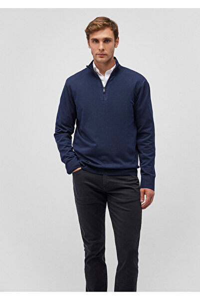 Mavi Світло-синій светр з напівзастібкою, облягаючий крій 0710153-70490