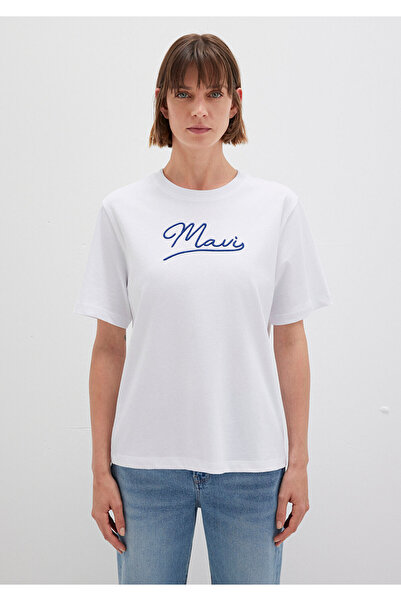 Mavi Tricou alb brodat Regular Fit 1612421 -620