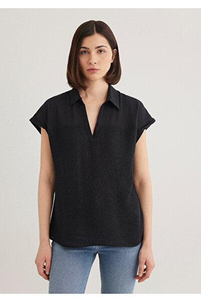 Mavi Short Sleeve Black Blouse1210801-900