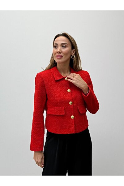 Maldia Shop Дамско сако от туид със златни копчета