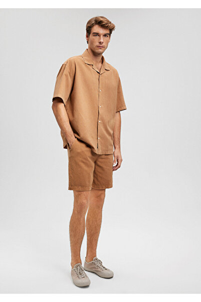 Mavi Brown Linen Blended Shorts -0410134-82337
