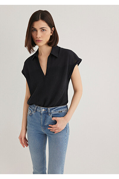 Mavi Short Sleeve Black Blouse1210801-900