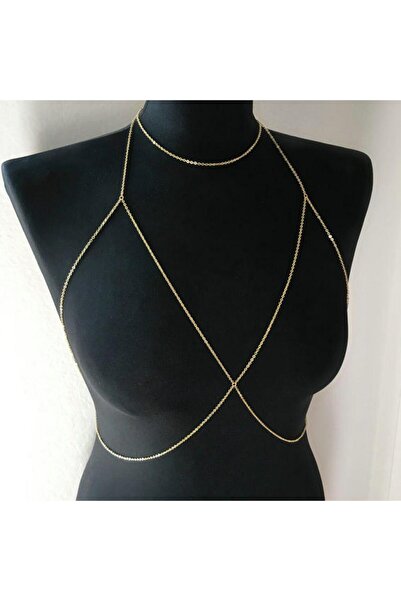 SSMEDIA Body chain (invisible bra) made up of several thin chains, jewelry type