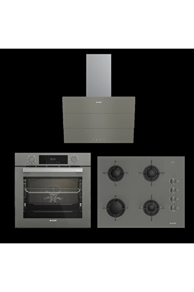 Arçelik Star Gri Cam Ankastre Set