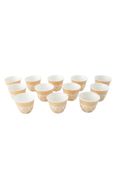 HIC arabic coffee set 12 piece set yellow color