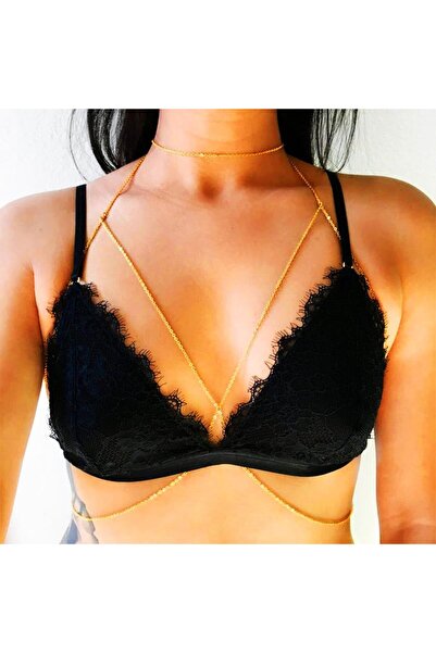 SSMEDIA Body chain (invisible bra) made up of several thin chains, jewelry type