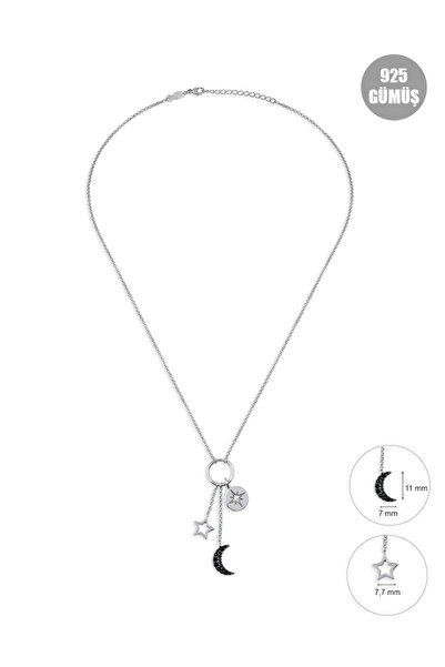 KURSHUNI Gipsy Star, 925 Ayar Gümüş Kolye.