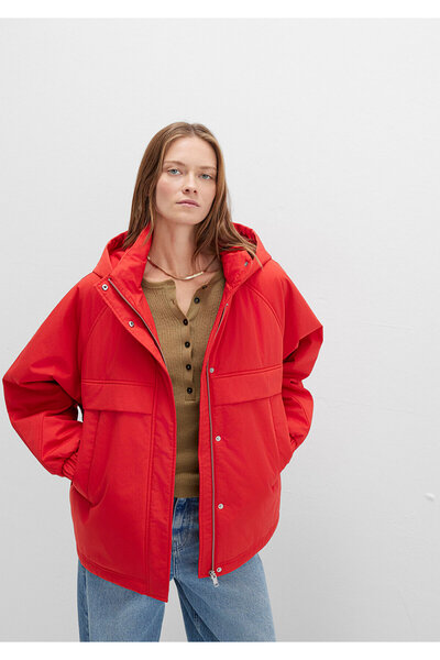 Mavi Wasserabweisender roter Mantel mit Kapuze 1110348-70461