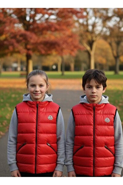 YusGos Unisex Baby Girl/Boy Waterproof Inflatable Padded Vest with Zipper Pockets (2-15 Years) Red 6-7 Y