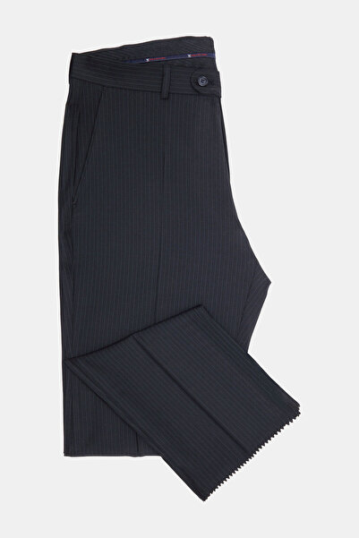 W Collection Black Striped Double Breasted Regular Fit Suit