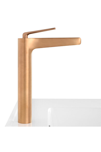 Maison Mex NAOMI tall washbasin mixer L.15.1 l.4.5 H.29.9/26.5/24.1 brushed gold
