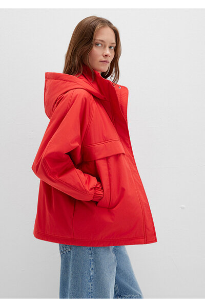 Mavi Wasserabweisender roter Mantel mit Kapuze 1110348-70461