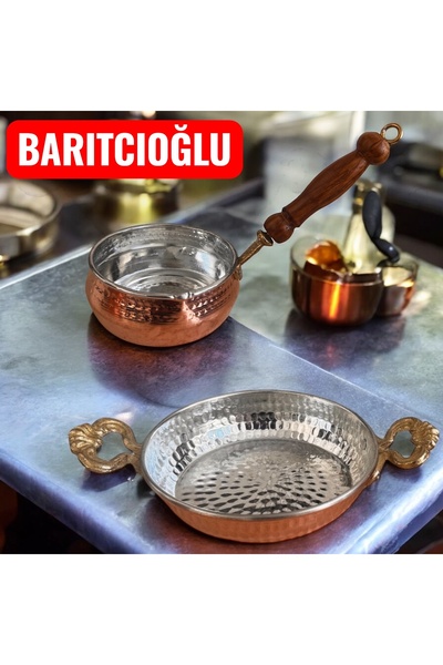 BARITCIOGLU Thick Copper Saucepan 16 cm Saucepan Set of 2