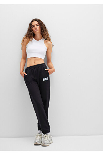 Mavi Schwarze Jogginghose mit Logo-Print1010757-900