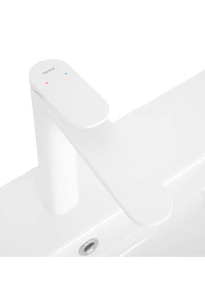 Maison Mex Tall washbasin mixer, SCHNEE, L.28 l.20.6 H.4.5 cm, matt white