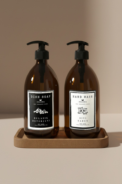 KHAKMA عبوة صابون سائل لغسيل الأطباق من كوين، 500 مل، عبوتان |   ستاند مربع ا...