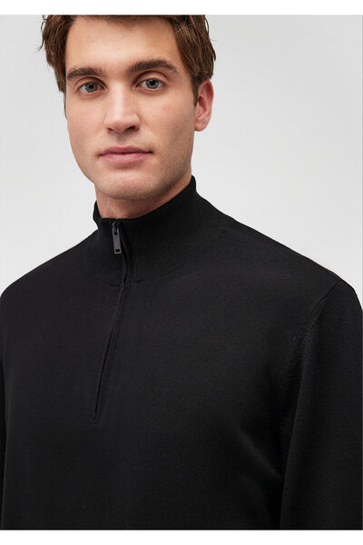 Mavi Чорний светр з напівзастібкою Slim Fit / Вузький крій 0710153-900