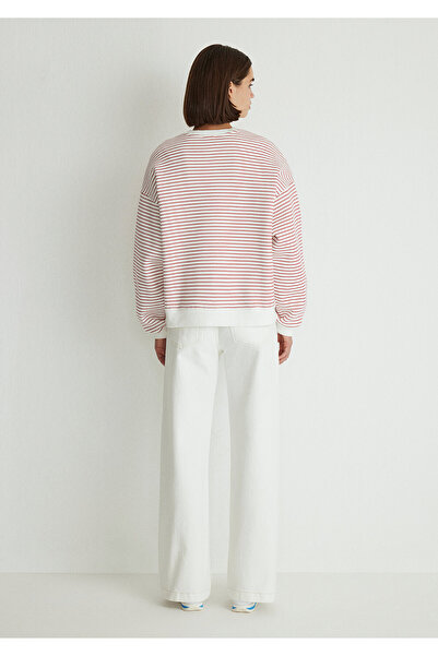 Mavi Emblémával nyomtatott piros csíkos pulóver 1s10100-86680