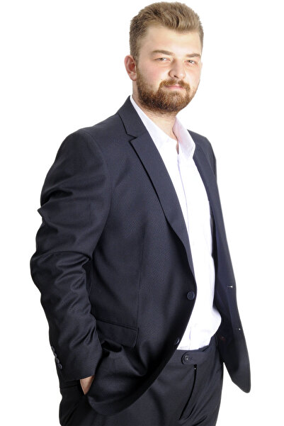 ModeXL Large Size Men's Suit Line 23023 Navy Blue