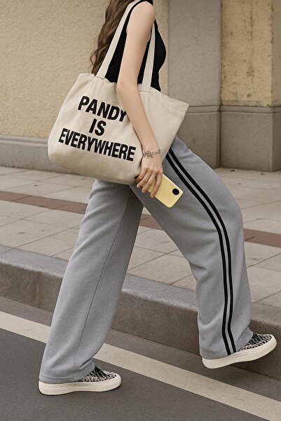 FRESSO Γυναικείο φαρδύ παντελόνι με διπλή ρίγα