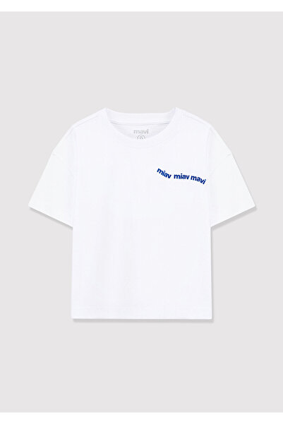 Mavi Koszulka dziecięca Miav Printed White Crop Regular Fit / Normal Cut 7610180-620