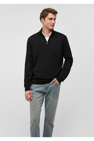 Mavi Чорний светр з напівзастібкою Slim Fit / Вузький крій 0710153-900