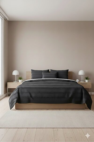 Vinaldi VNL BUTİK YATAK ÖRTÜSÜ ÇİFT KİŞİLİK CARLA ANTRASİT